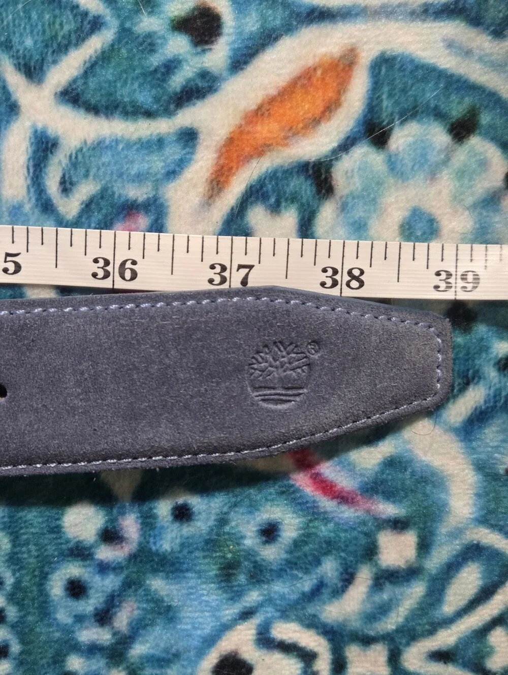 Timberland Blue Leather Belt Size M Made in Italy M4100 414